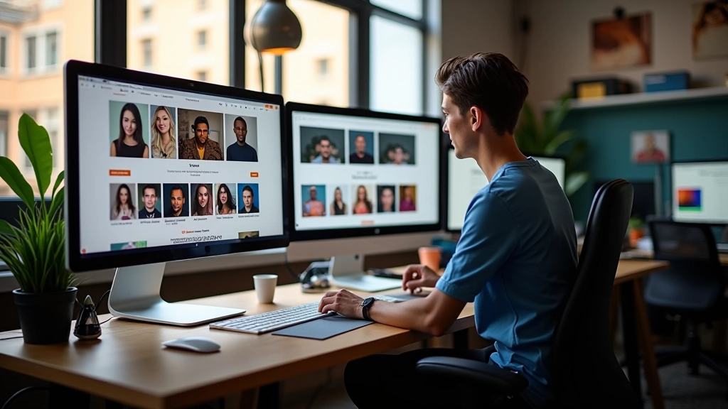 Naše designerské studio s moderními monitory a pracovními prostory