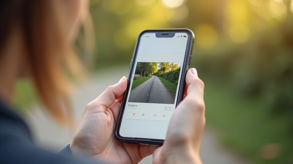 Smartphone v ruce s načítanou galerií ukazující symbol načítání a progresivní lazy loading obrázků
