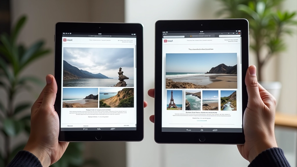 Porovnání dvou galerií - jedna má popisky pod fotkami, druhá je má přes fotografií