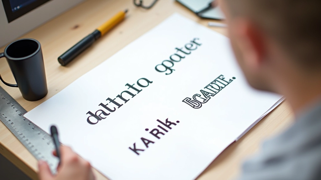 Příklad různých typografií a stylů písma pro popisky v galeriích